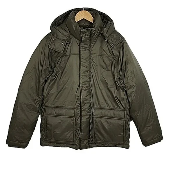 Hudson North Men's Olive Green Puffer Coat Parka Down Fill Winter Sz M - Picture 4 of 16